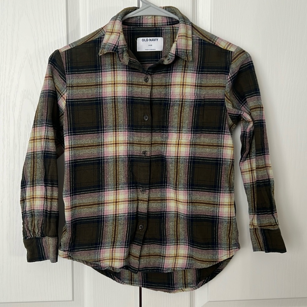 Girls button down flannel shirt